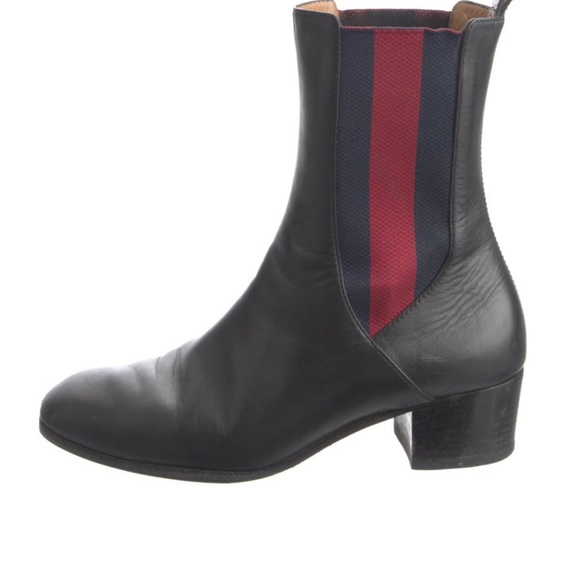 Gucci leather striped Chelsea boots - Picture 1 of 9